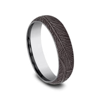 Grey Tantalum Feather Design Band, Tantalum, Long's Jewelers
