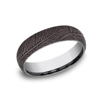 Grey Tantalum Feather Design Band, Tantalum, Long's Jewelers