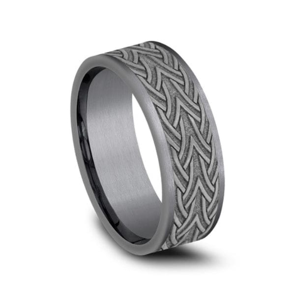 Grey Tantalum Celtic Arrow Knot Design Band, Tantalum, Long's Jewelers