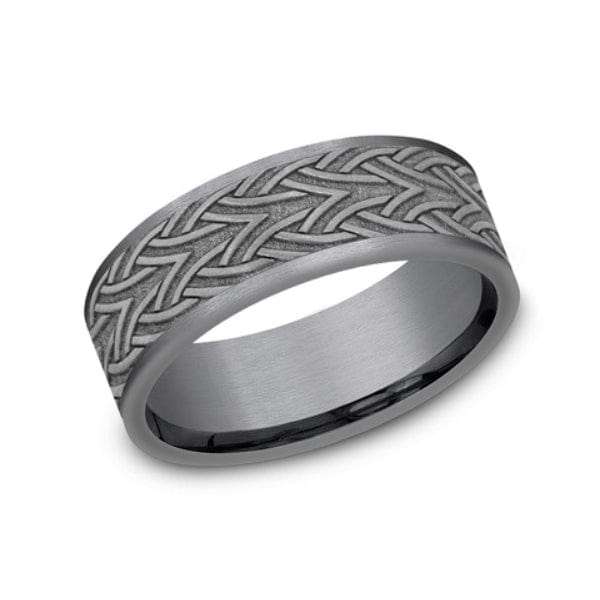 Grey Tantalum Celtic Arrow Knot Design Band, Tantalum, Long's Jewelers