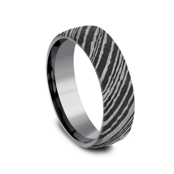Tamascus Wood Grain Pattern Band, Tamascus, Long's Jewelers