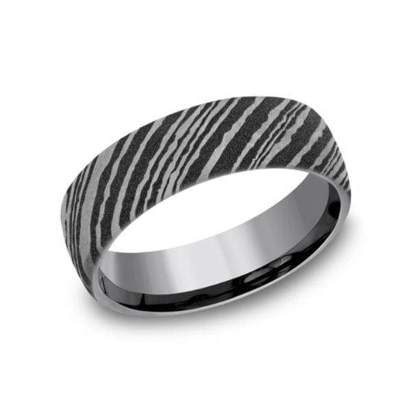 Tamascus Wood Grain Pattern Band, Tamascus, Long's Jewelers