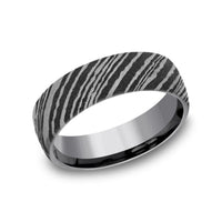Tamascus Wood Grain Pattern Band, Tamascus, Long's Jewelers