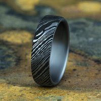 Tamascus Wood Grain Pattern Band, Tamascus, Long's Jewelers