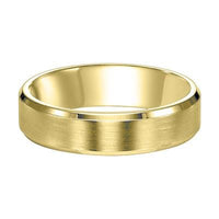 14K Yellow Gold Satin Center Polished Edges Band, Long's Jewelers
