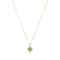 Cable Collectibles® Kids Quad Charm Necklace with Peridot in 18K Gold