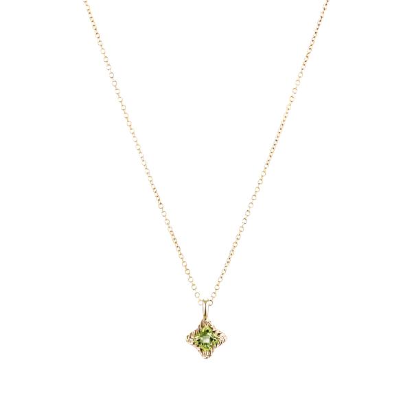 Cable Collectibles® Kids Quad Charm Necklace with Peridot in 18K Gold