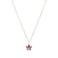 Cable Collectibles® Kids Star Charm Necklace with Amethyst in 18K Gold