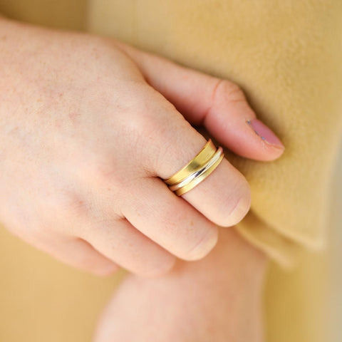 18K Yellow Gold and 14K White Gold Orbit Band – Long's Jewelers