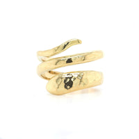 18K Yellow Gold Hammered Snake Ring