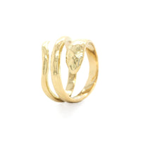 18K Yellow Gold Hammered Snake Ring