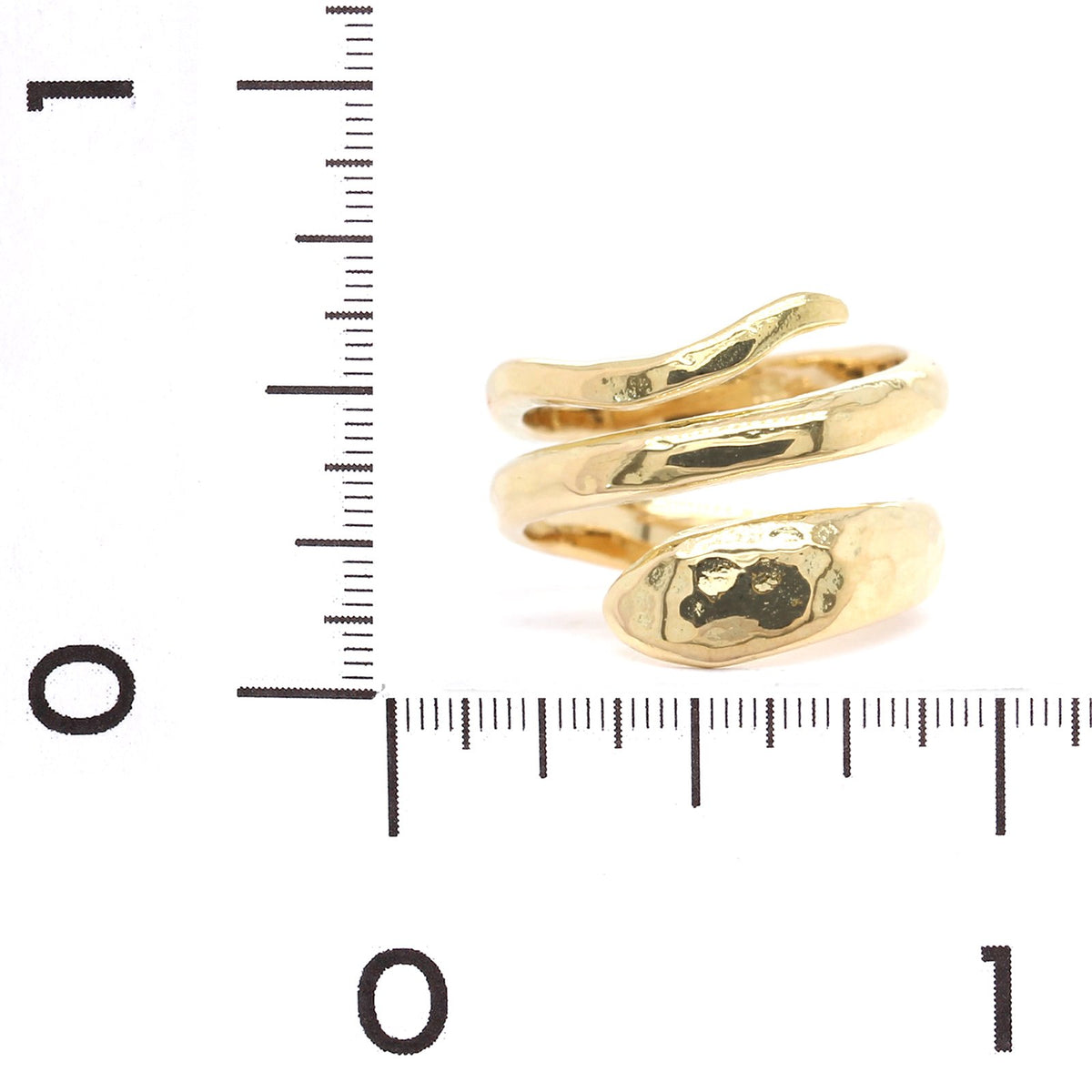18K Yellow Gold Hammered Snake Ring