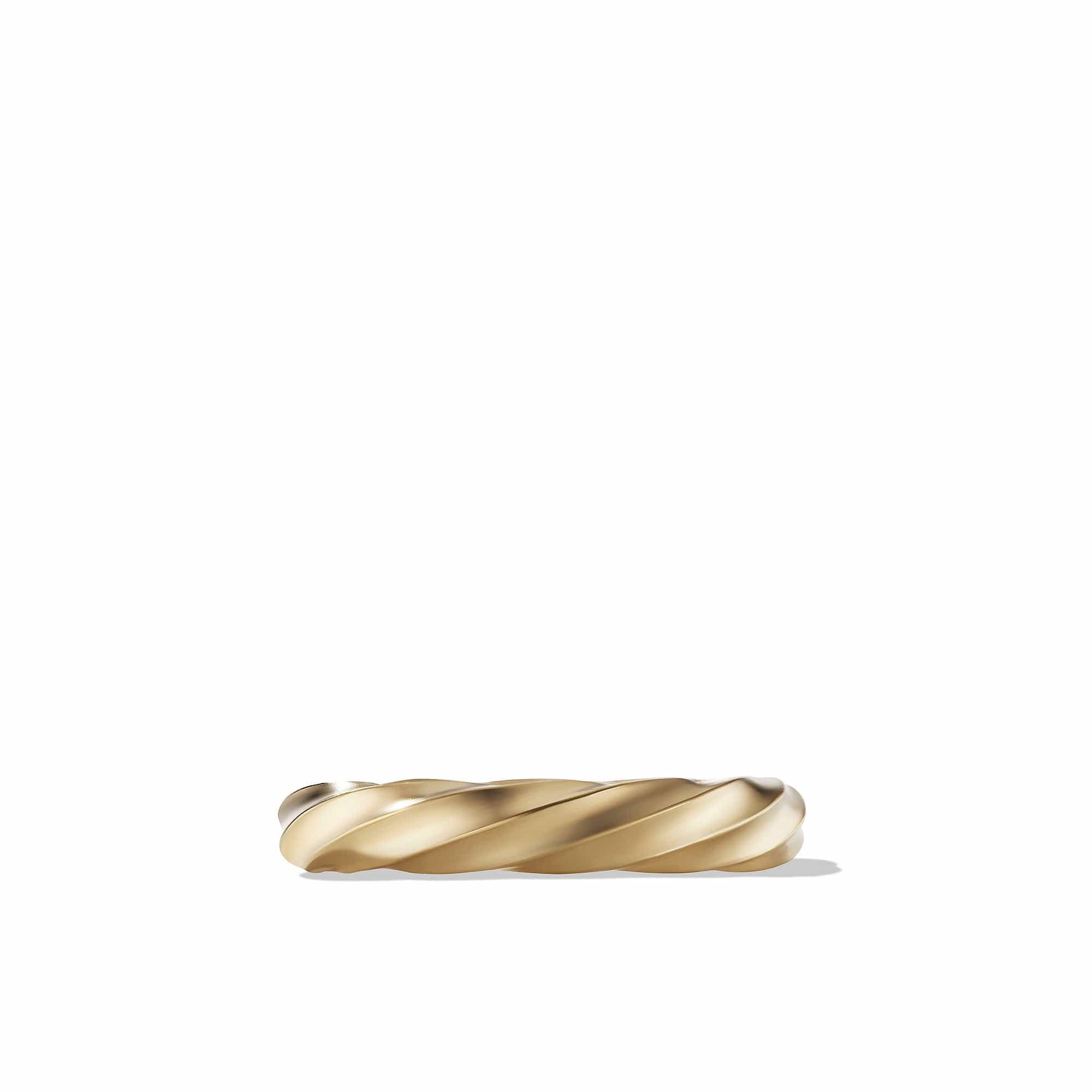Cable Edge Band Ring in Recycled 18K Yellow Gold, Long's Jewelers