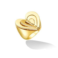 18K Yellow Gold Diamond Endless Heart Ring, 18k yellow gold, Long's Jewelers