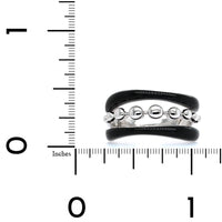 Etho Maria 18K White Gold 3 Row Black Ceramic Ring