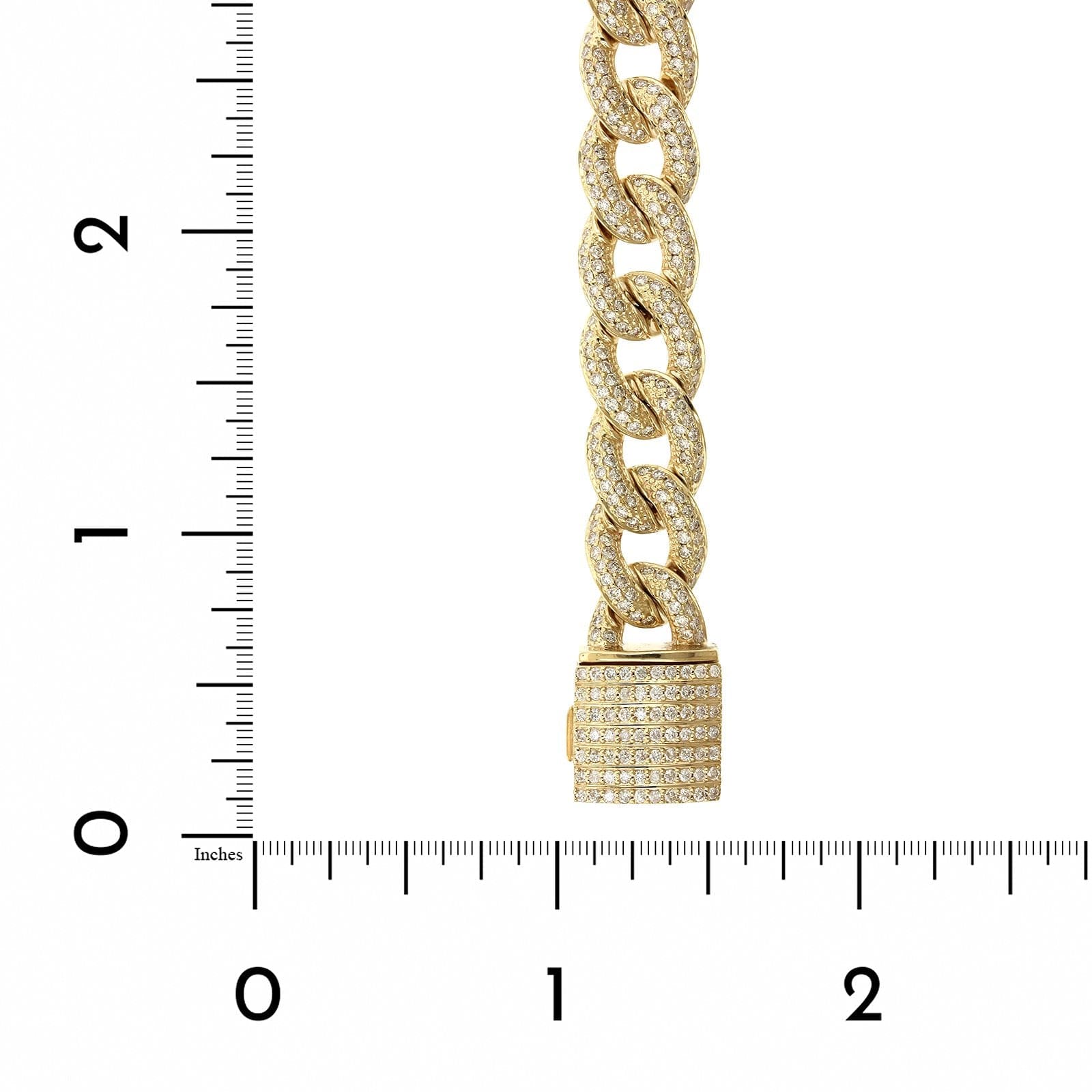14K Yellow Gold Cuban Link Diamond Bracelet