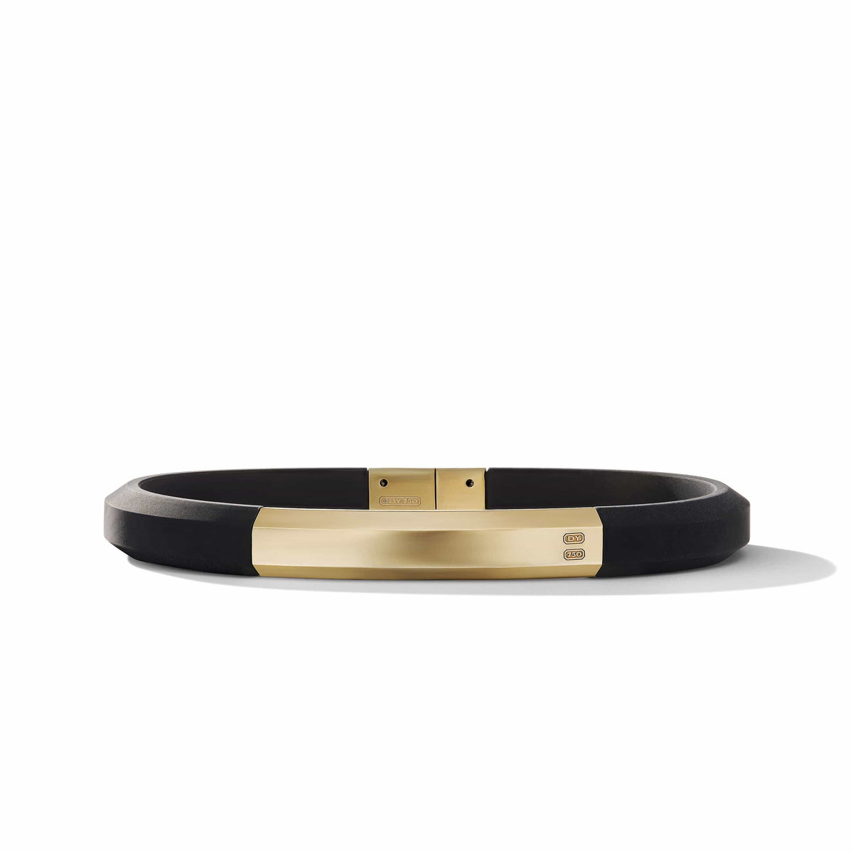 Streamline® ID Black Rubber Bracelet with 18K Yellow Gold