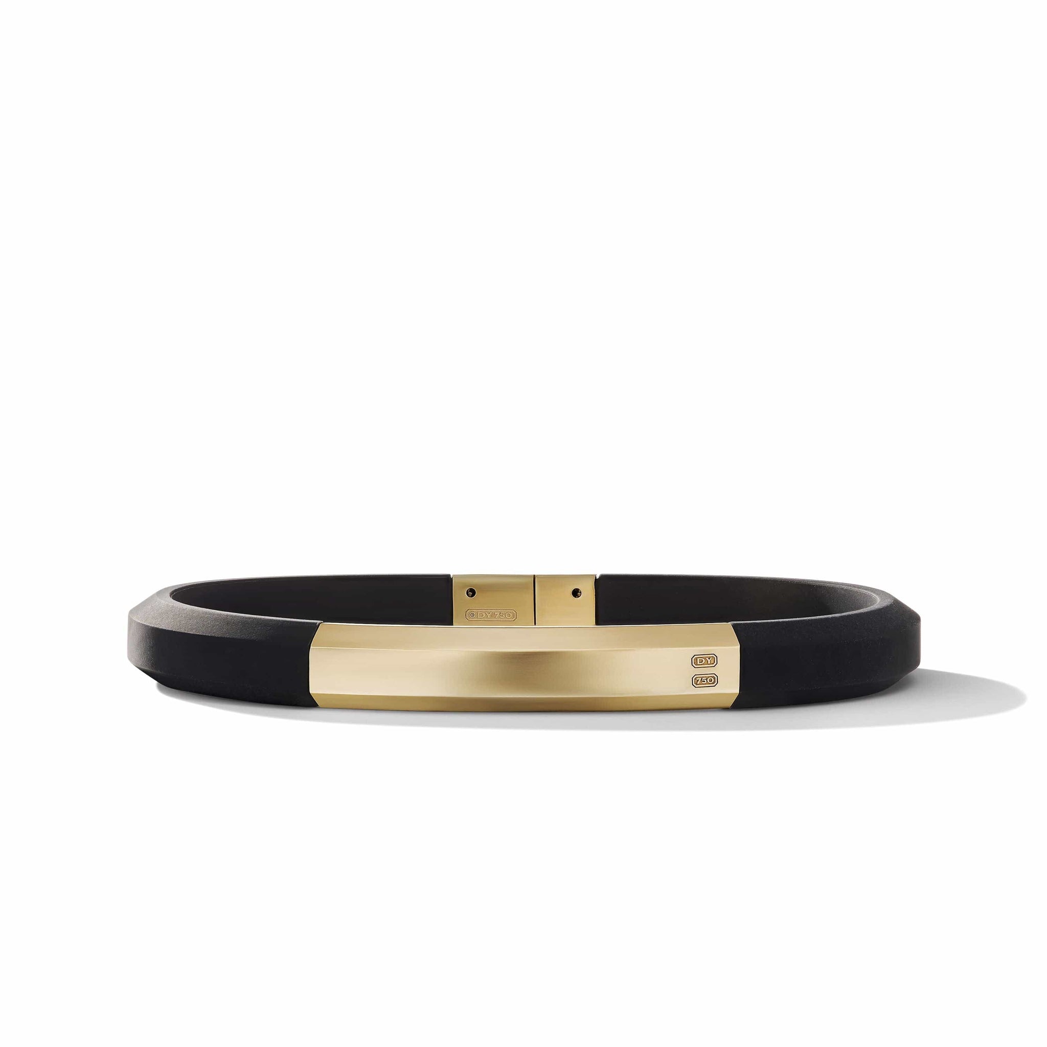 Streamline® ID Black Rubber Bracelet with 18K Yellow Gold