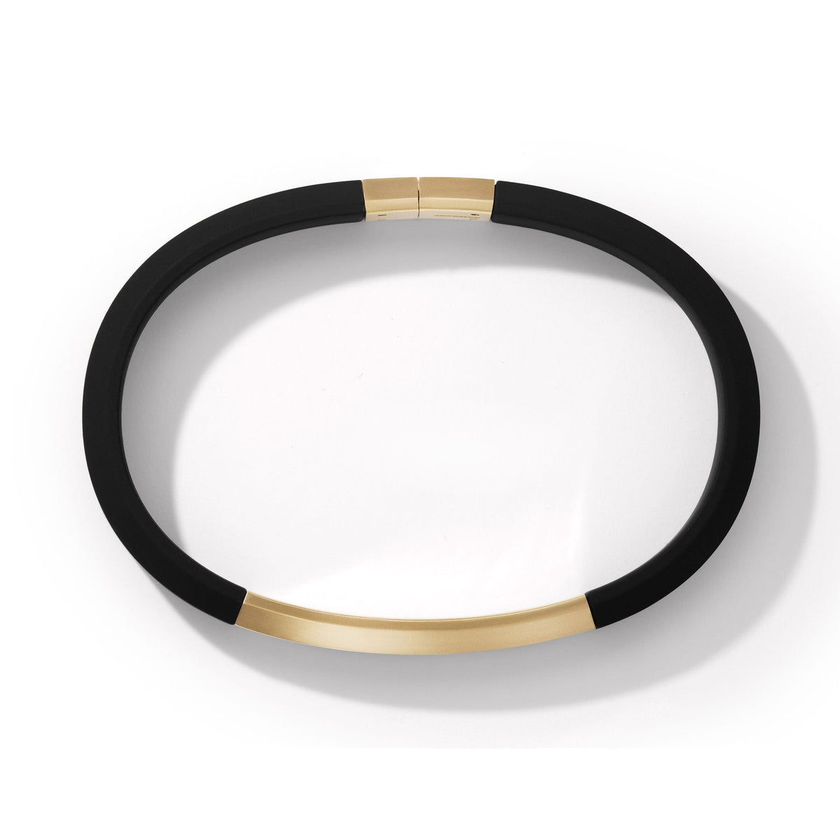 Streamline® ID Black Rubber Bracelet with 18K Yellow Gold