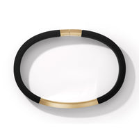 Streamline® ID Black Rubber Bracelet with 18K Yellow Gold