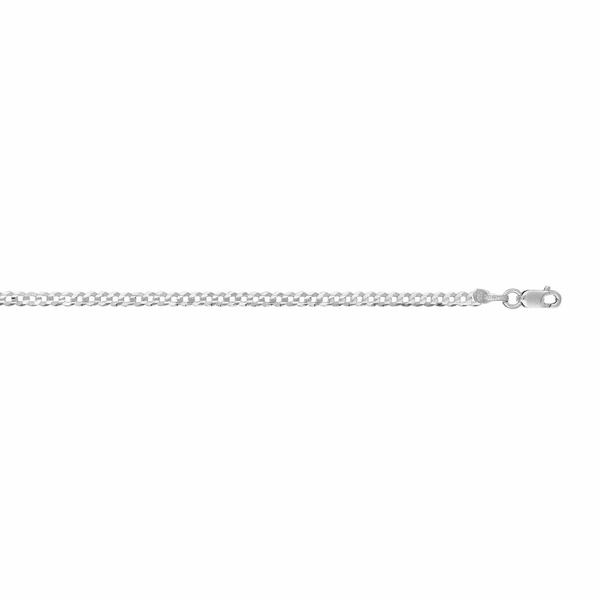 14K White Gold Curb Chain