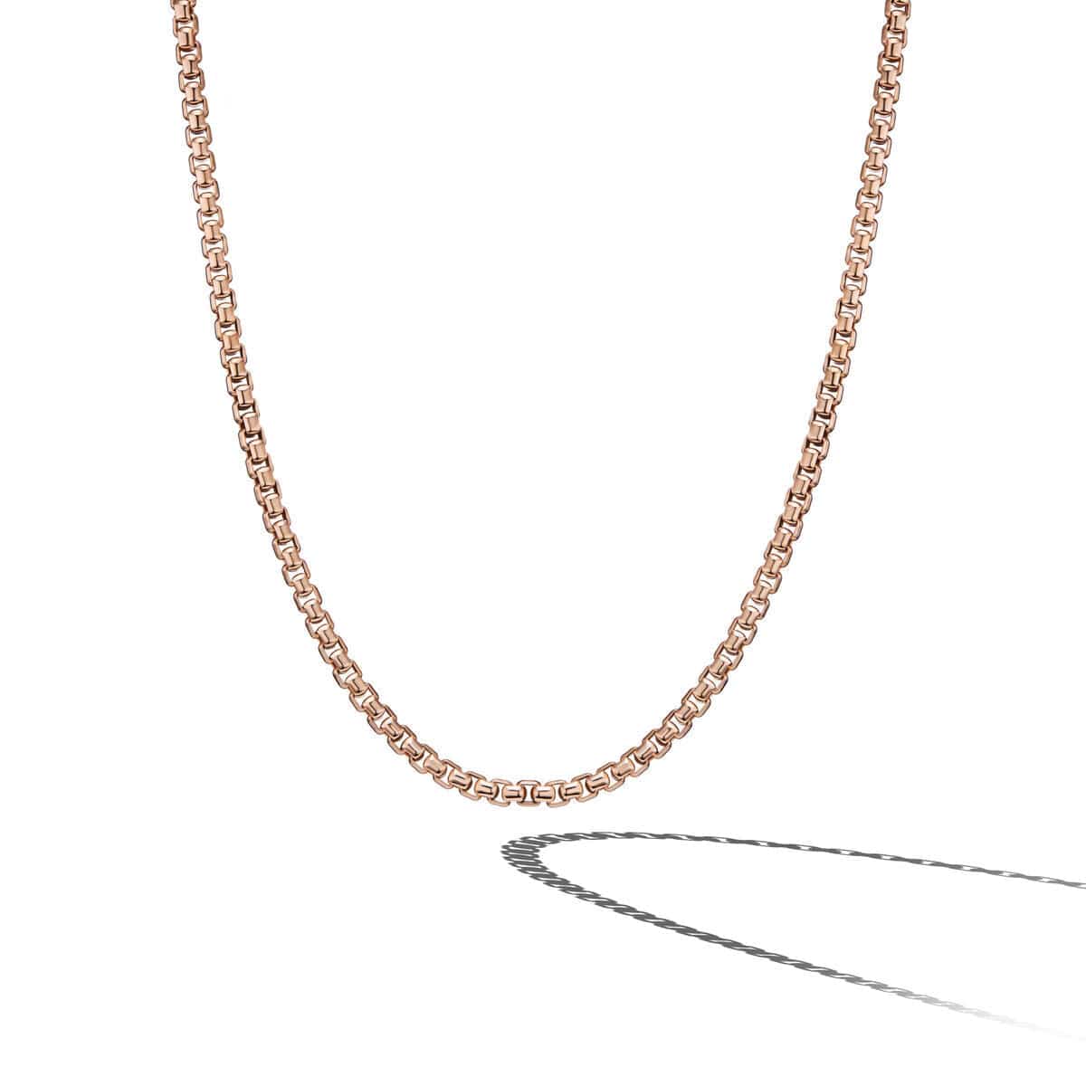 Box Chain Necklace in 18K Rose Gold