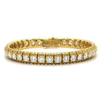 18K Yellow Gold Prong Set Diamond Bracelet