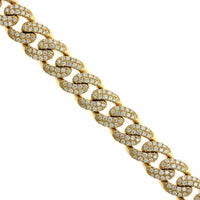 14K Yellow Gold Curb Diamond Bracelet