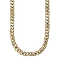 14K Yellow Gold Pavé Diamond Curb Chain