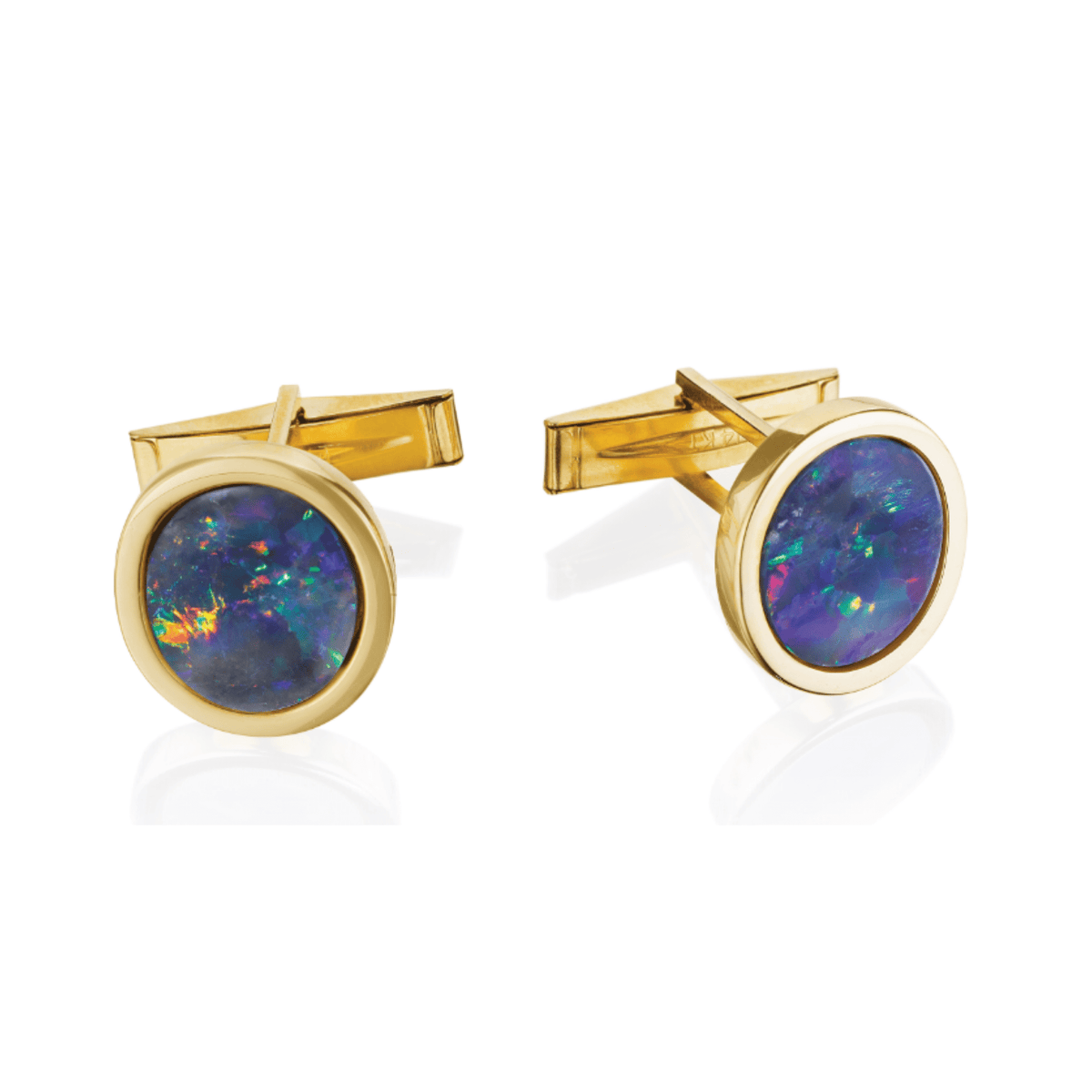 14K Yellow Gold Opal Cufflinks