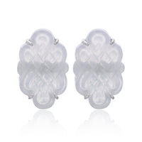 18K White Gold Burmese Jadeite Cufflinks