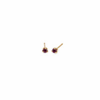 14K Yellow Gold Garnet Stud Earrings