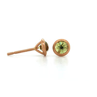 18K Rose Gold Green Garnet Stud Earrings, 18k rose gold, Long's Jewelers