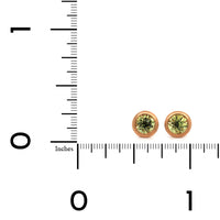 18K Rose Gold Green Garnet Stud Earrings