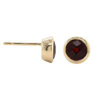 14K Yellow Gold Garnet Stud Earrings, 14k yellow gold, Long's Jewelers