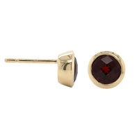 14K Yellow Gold Garnet Stud Earrings, 14k yellow gold, Long's Jewelers