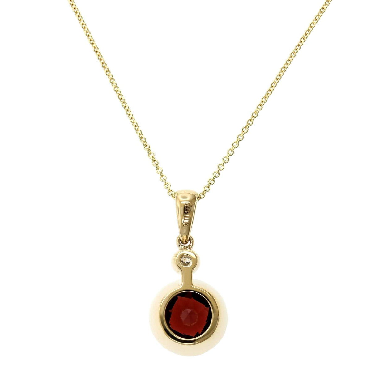 14K Yellow Gold Garnet Pendant, 14k yellow gold, Long's Jewelers