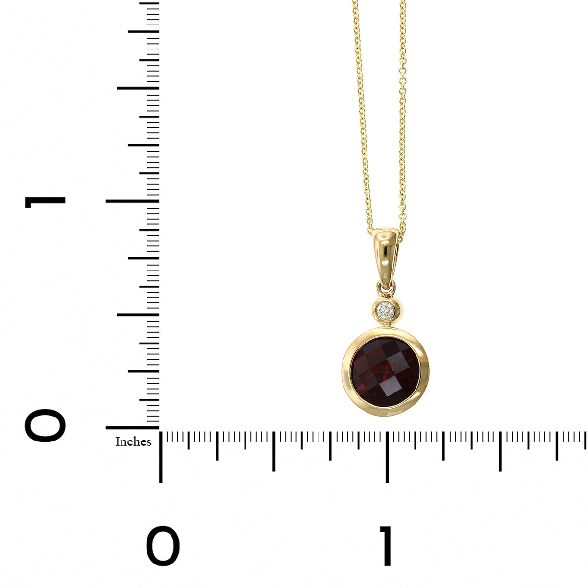 14K Yellow Gold Garnet Pendant, 14k yellow gold, Long's Jewelers
