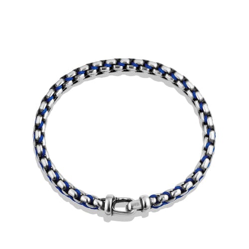 Woven Box Chain Bracelet in Blue