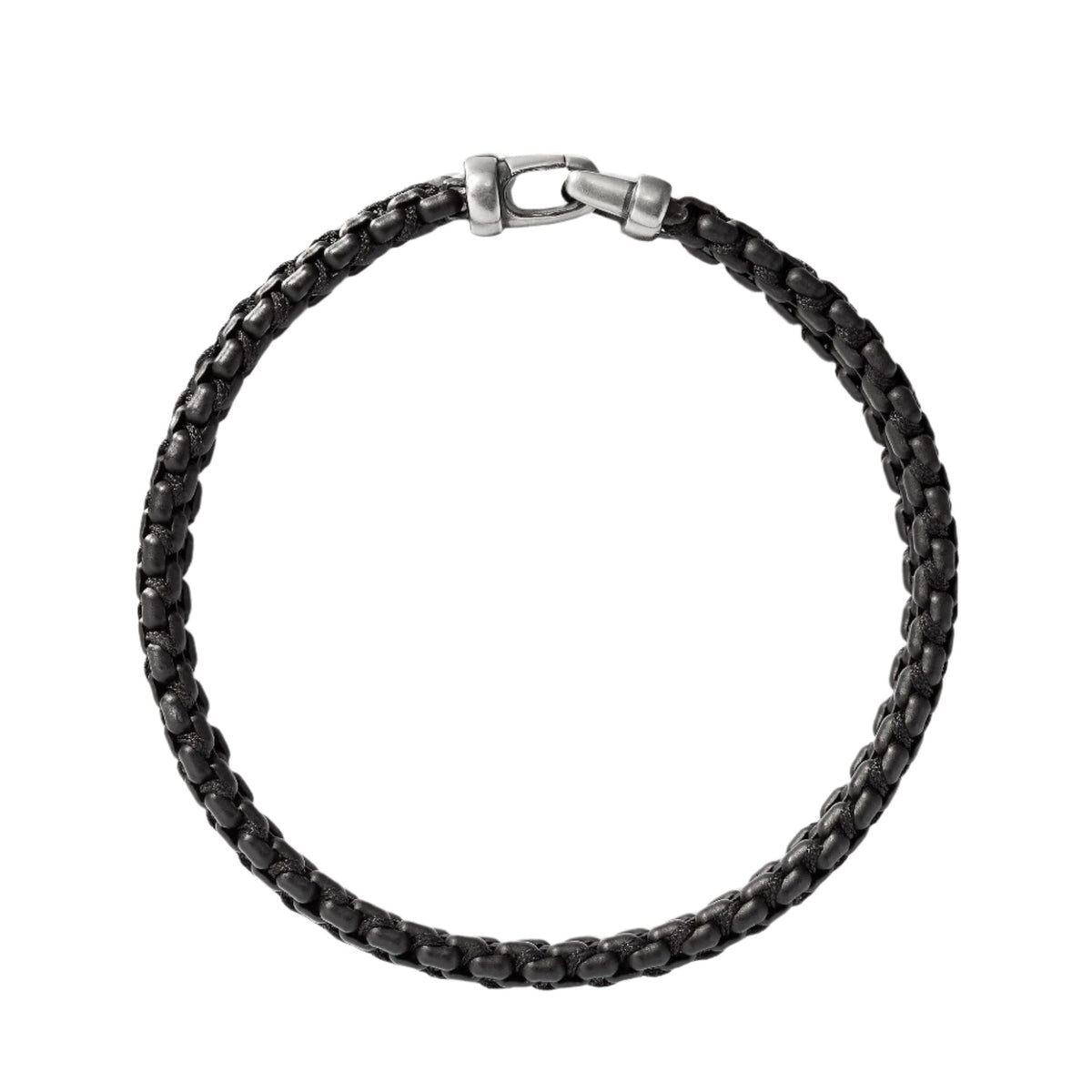 Woven Box Chain Bracelet in Black