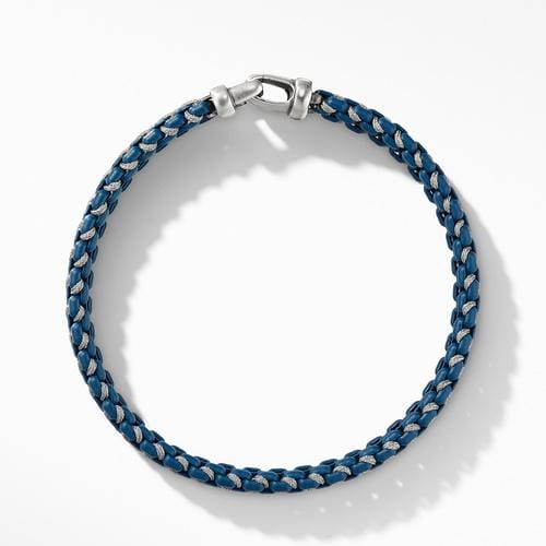 Woven Box Chain Bracelet in Navy