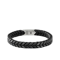 Chevron Woven Bracelet in Black Titanium