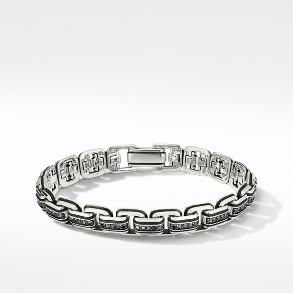 Deco Chain Link Bracelet with Pavé Black Diamonds