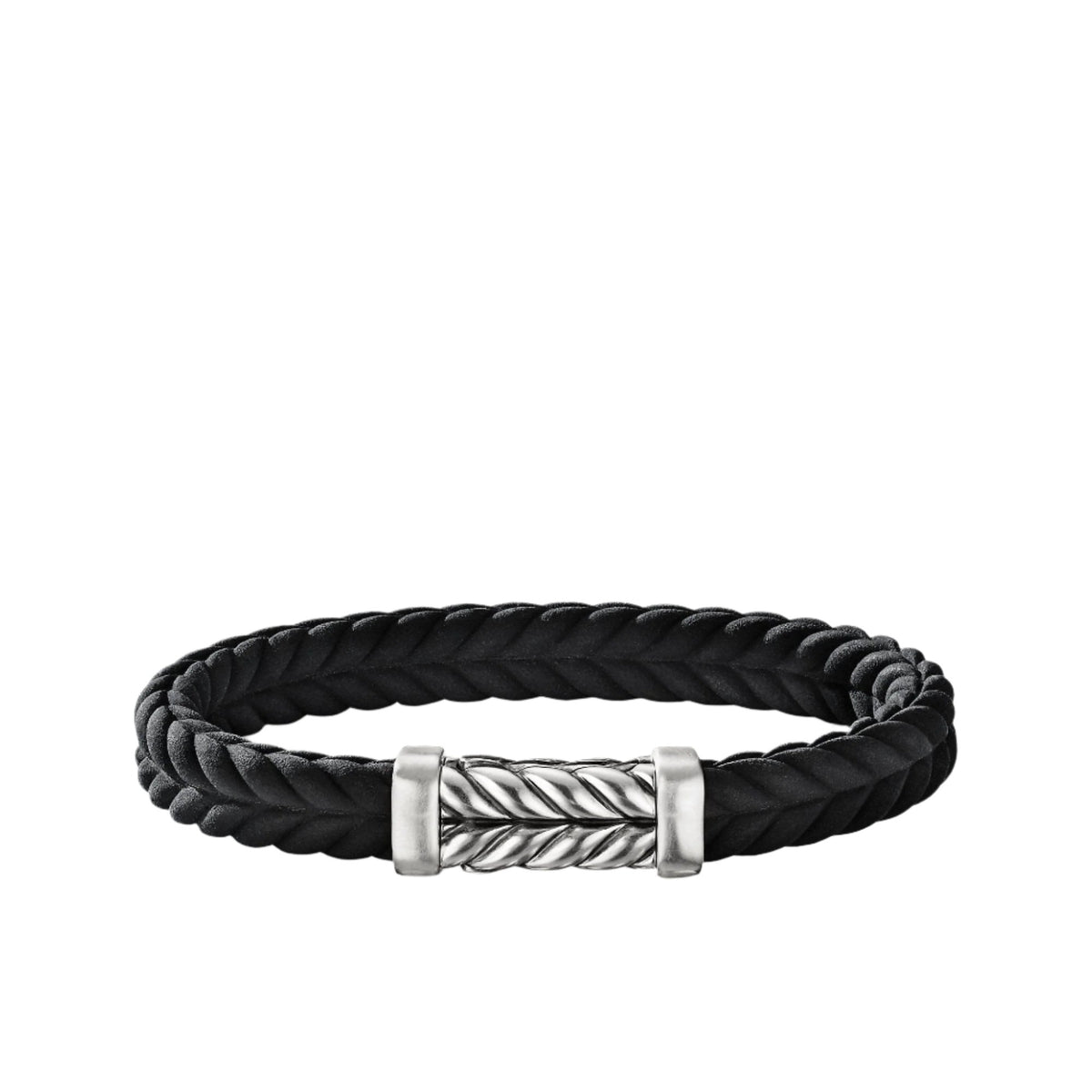Chevron Black Rubber Link Bracelet