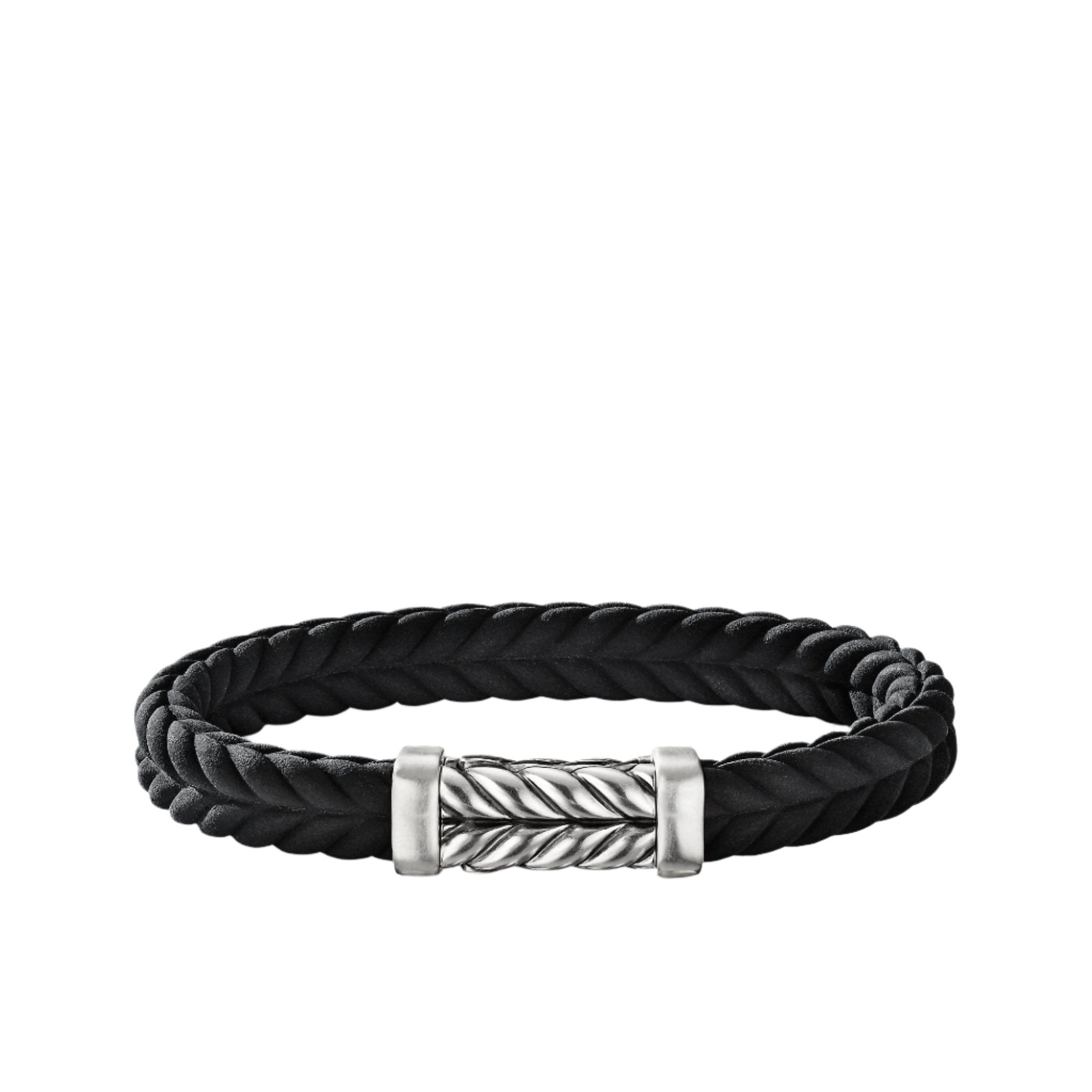 Chevron Black Rubber Link Bracelet