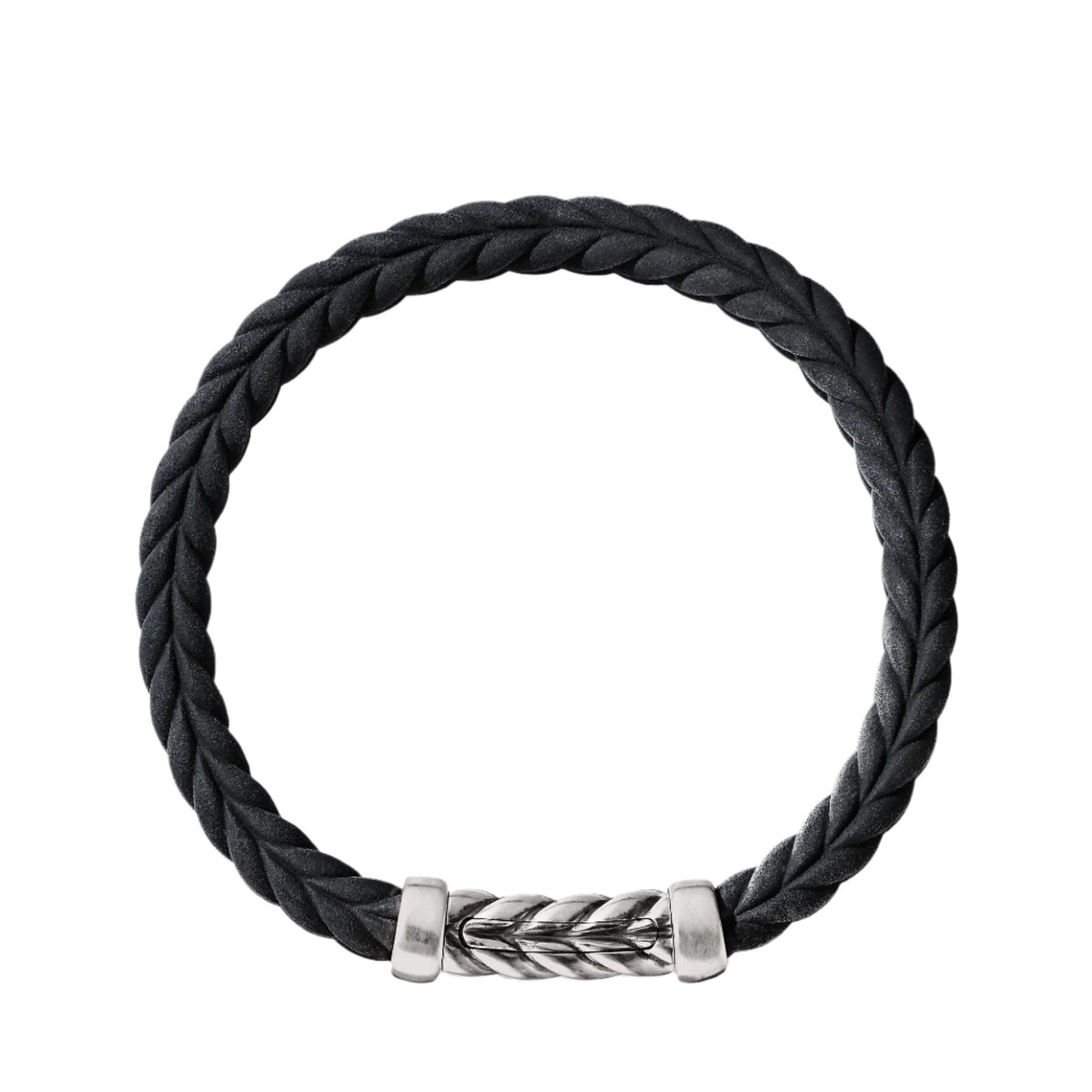 Chevron Black Rubber Link Bracelet