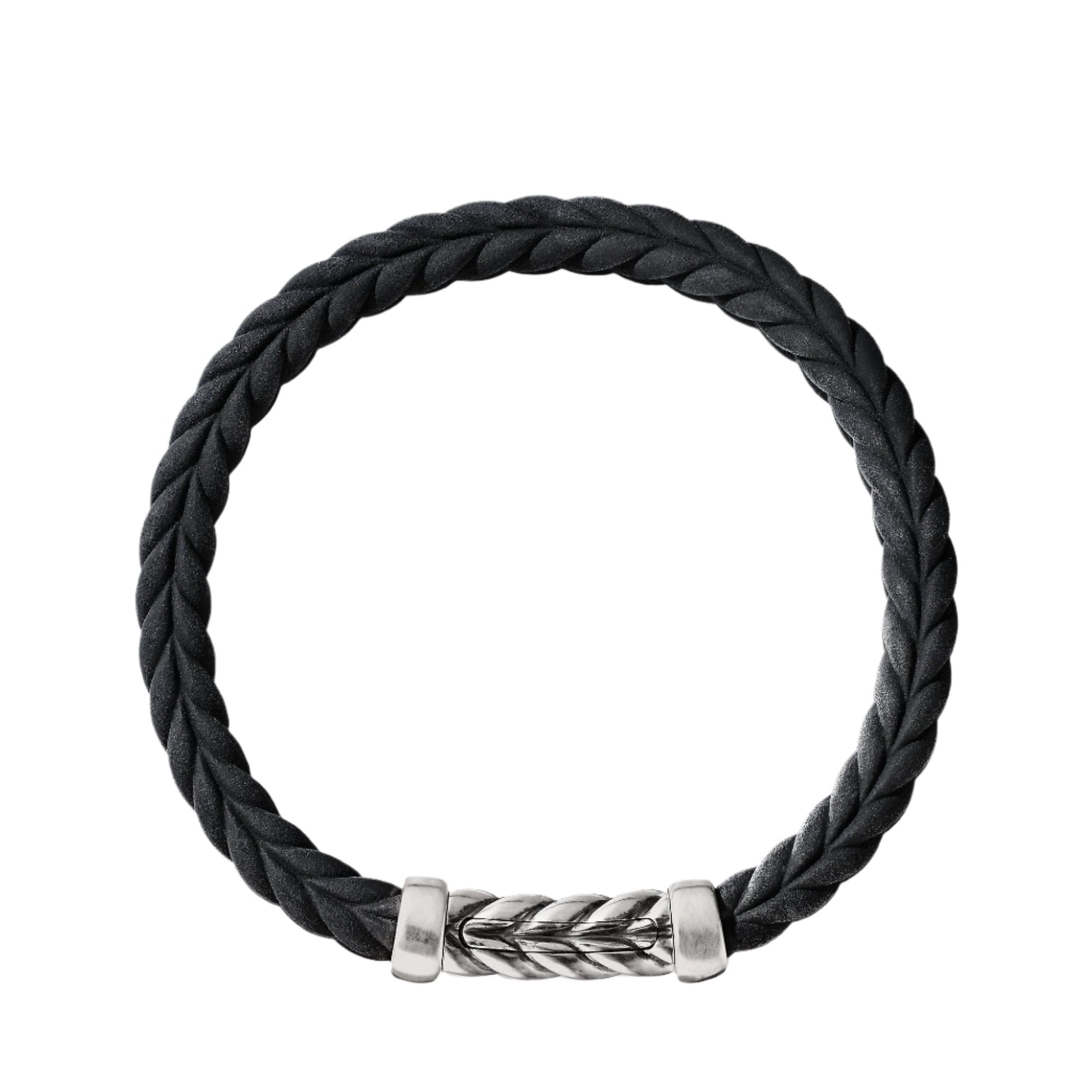 Chevron Black Rubber Link Bracelet