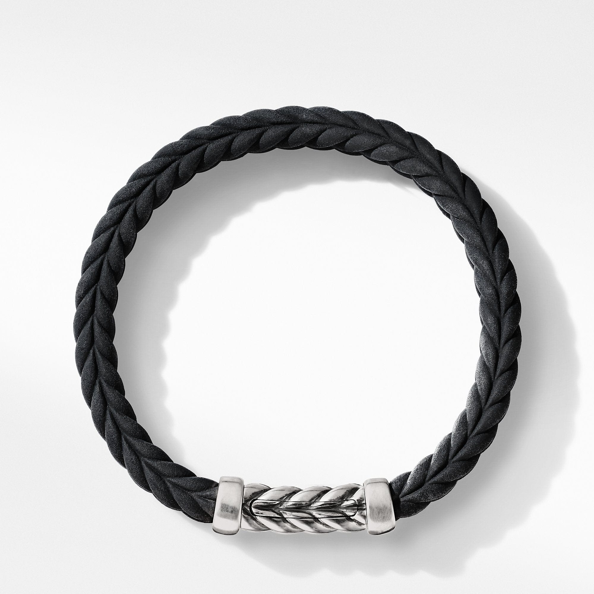 Chevron Black Rubber Link Bracelet