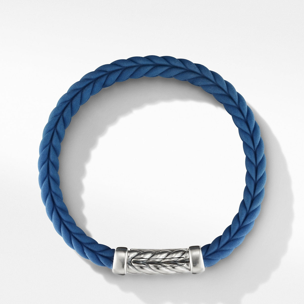 Chevron Blue Rubber Link Bracelet