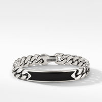 Curb Chain ID Bracelet with Black Onyx